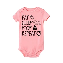 Летний комбинезон для новорожденных, комбинезон с надписью «Eat Sleep puop» для младенцев, маленьких мальчиков и девочек, комбинезон с надписью, одежда, наряд Летний комбинезон для новорожденных, комбинезон с надписью «Eat Sleep puop» для младенцев, маленьких мальчиков и девочек, комбинезон с надписью, одежда, наряд