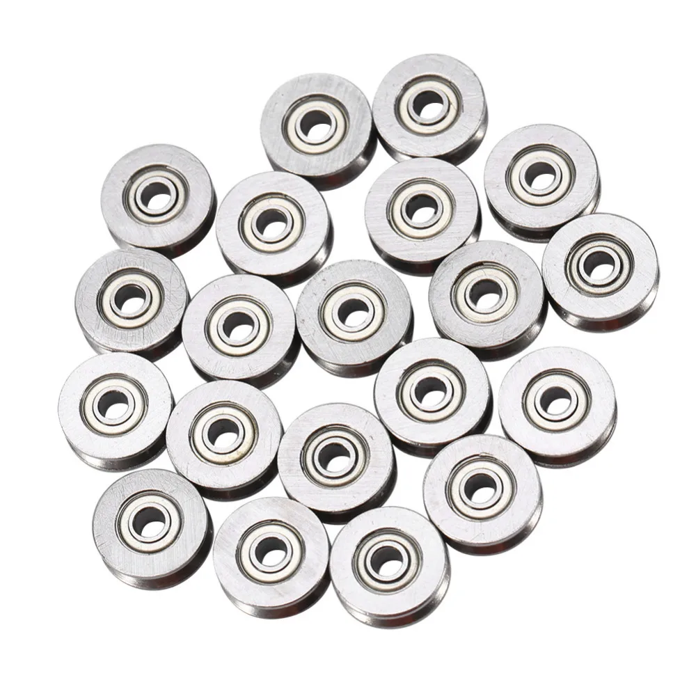 20Pcs/set V623ZZ V Groove Ball Bearing 3x12x4mm Carbon Steel Used In Rail Track Linear Motion System ball bearings metal shielded ball bearings grooved bearing pulley