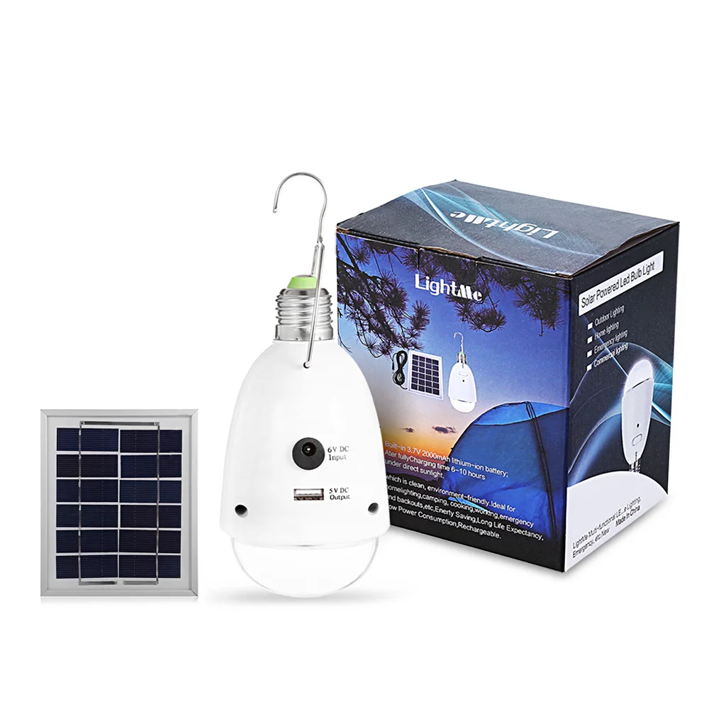 Home Lighting LightMe Multi-Functional LED Solar Powered Light E27 12-LED Dimmable Lamp with Remote Controller for Camping Hiking etc. Emergency 
