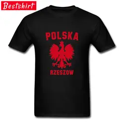 Polska RZESZOW Университет Красный логотип футболки с принтом 100% хлопок одежда короткими рукавами для мужчин повседневное Толстовка летние