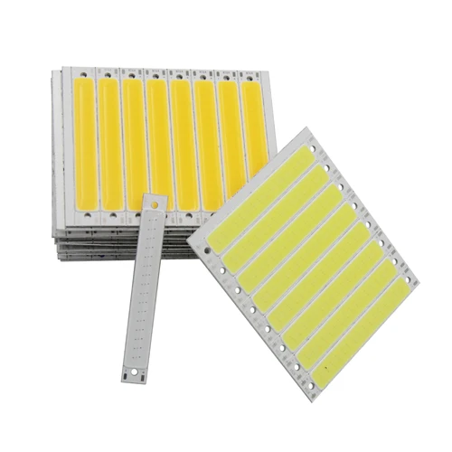 뜨거운 판매 3 v 3.7 v dc 60mm 8mm led cob 스트립 1.5 w 3 w 따뜻한 차가운 흰색 파란색 빨간색 cob led 광원 diy 자전거 작업 램프 4