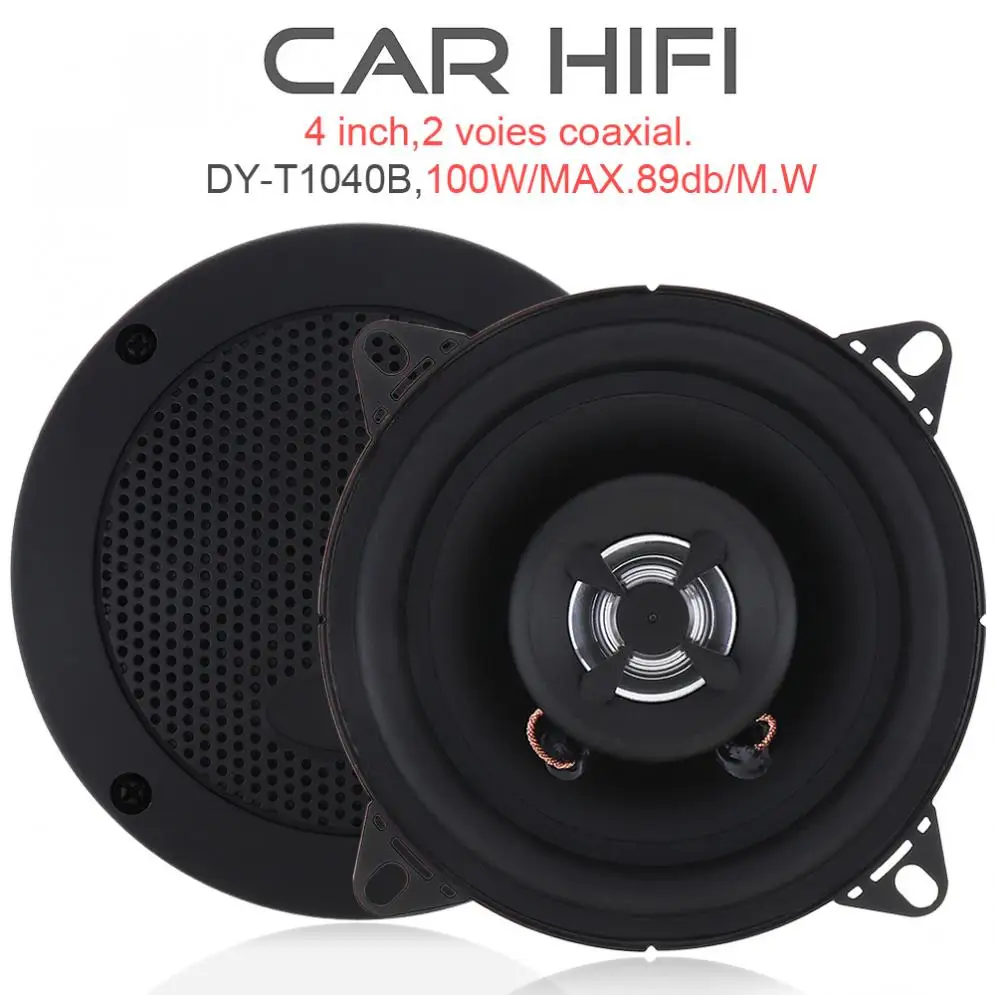2pcs 4 Inch 100W Car HiFi Coaxial Speaker 102 x 102MM Vehicle Door Auto