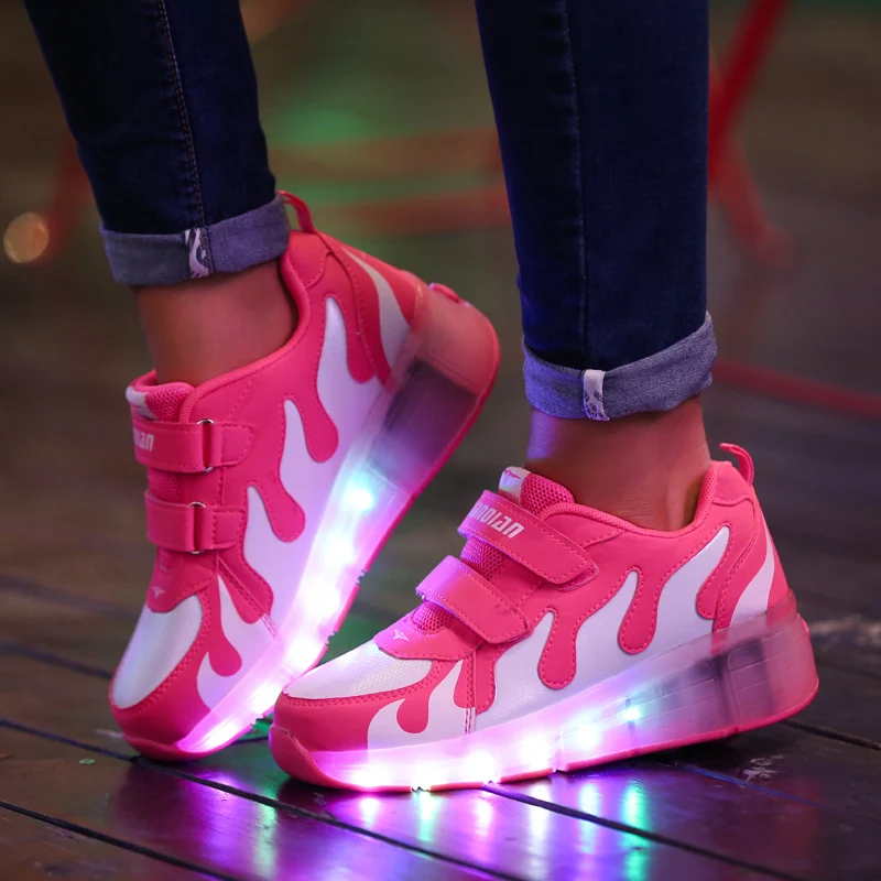 Новый розовый синий дешевые модная детская одежда для мальчиков и девочек жидкокристаллический световой ролик для катания на скейте; Для