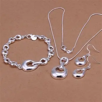 

S346 925 Hot Selling silver jewelry set, fashion jewelry set Bracelet Necklace Earring /aqeajhla bbwajtda