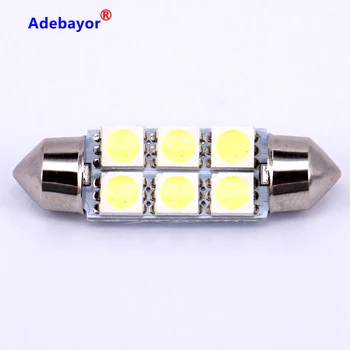 

100x 39mm Dome 6 SMD 5050 LED map Car Auto Bulb side marker Light Interior Festoon door reading Lamp 3425 dome 12V parking
