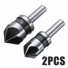 2pcs 5 Flute Countersink Drill Bit HSS 82 Degree Point Angle Chamfer Chamfering Cutter 1/4
