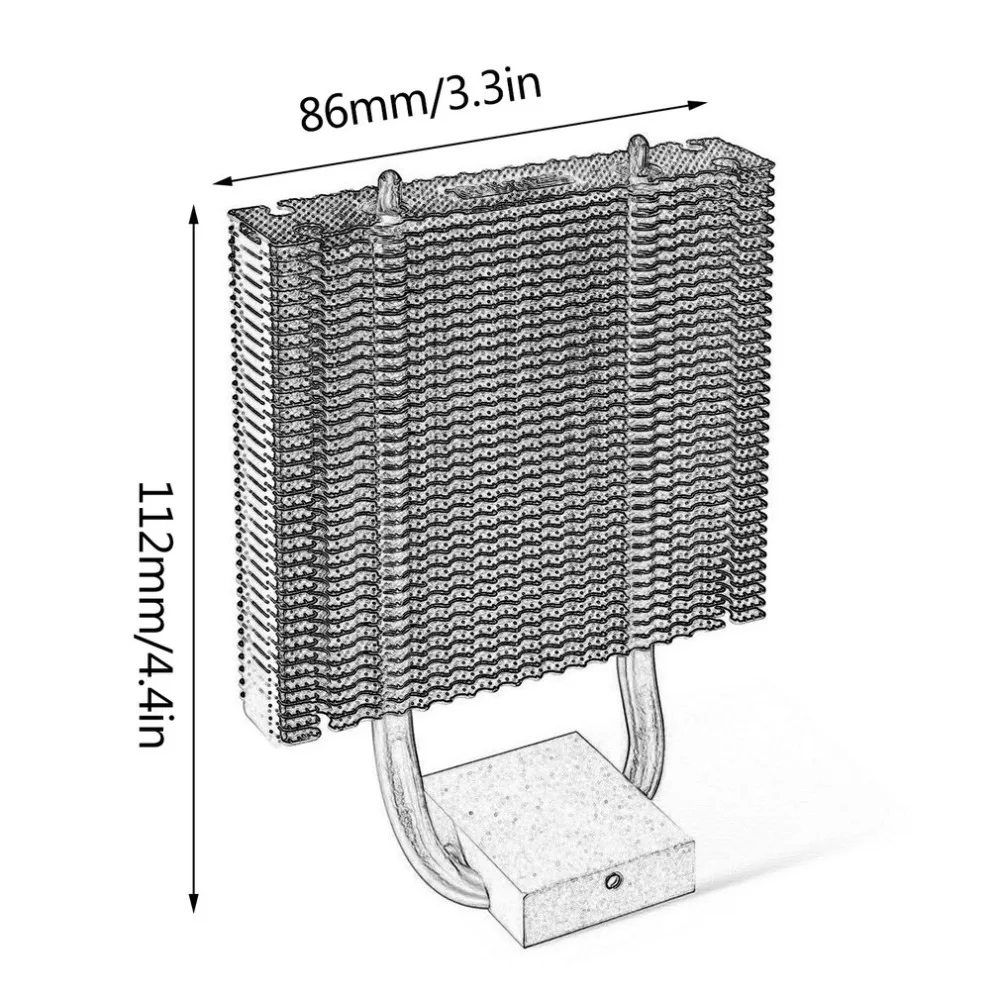PCCOOLER кулер для процессора 2 тепловые трубки радиатор алюминиевый радиатор материнская плата Северный кулер поддержка 80 мм вентилятор для процессора