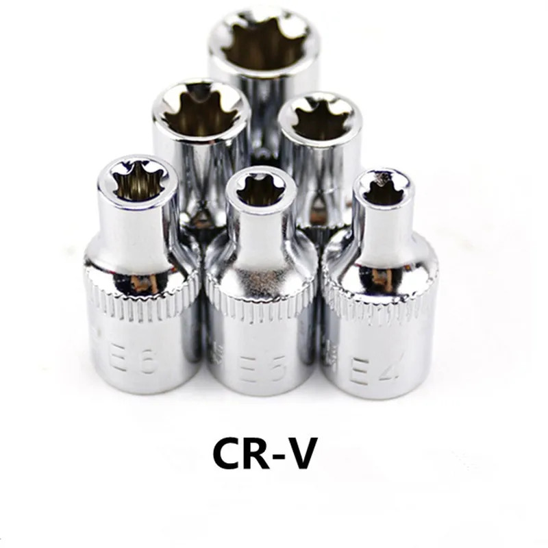 SHINA 1 шт. 1/4 дюйма (6 3 мм) Torx Star Bit Female E Socket Set набор торцевых ключей E4 E5 E6 E7 E8 |Гаечный