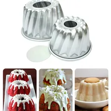 4 шт. 4 дюйма(диаметр 11 см) Алюминиевый сплав мини-Сковорода для торта Savarin съемная нижняя форма для пудинга комплект тортов комплект для выпечки инструменты для выпечки DIY