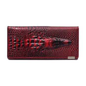 

Fashion New Women 3D Crocodile Pattern Hard Cover Type Wallet Handbag New