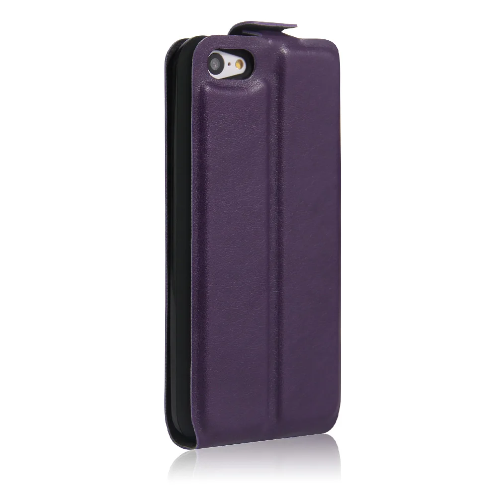Для iPhone 5S, SE чехол для телефона роскошный 7 цветов кожаный флип-чехол для Apple iPhone 5 5S 5G слот для карт чехол для iPhone SE - Цвет: Purple
