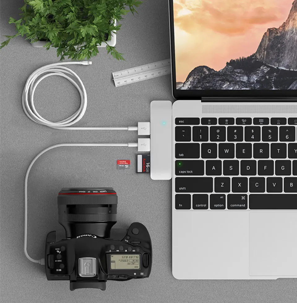 USB 3.1 Type C To  Hub Card Reader  Multiport Type-C Hub Thunderbolt 3 Convertor USB-C  charging for Macbook Pro Samsung  (1)