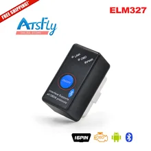 Hot Super Mini Bluetooth ELM327 V2.1 OBD2 CAN-BUS Scanner With Power Switch OBD II V 2.1 adapter android ELM 327 BT on/off