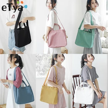 

eTya Brand Women Shoulder Bag Soft Cotton Handbags Ladies Shopping Bag Canvas Shopper Tote Handbag Quality Casual Women's Bags