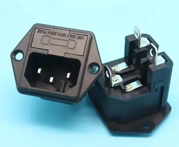 

Free Shipping 10pcs/LOT Fuse type socket/ear AC-03 three-core fuse power socket 10A 15A 250V