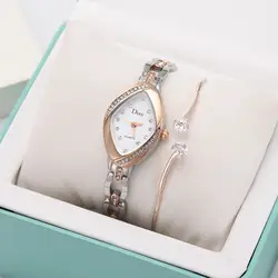 2019 Новая мода свет роскошные леди темперамент женские часы-браслет набор цепи для женщин часы подарок на день рождения женские часы Лидер