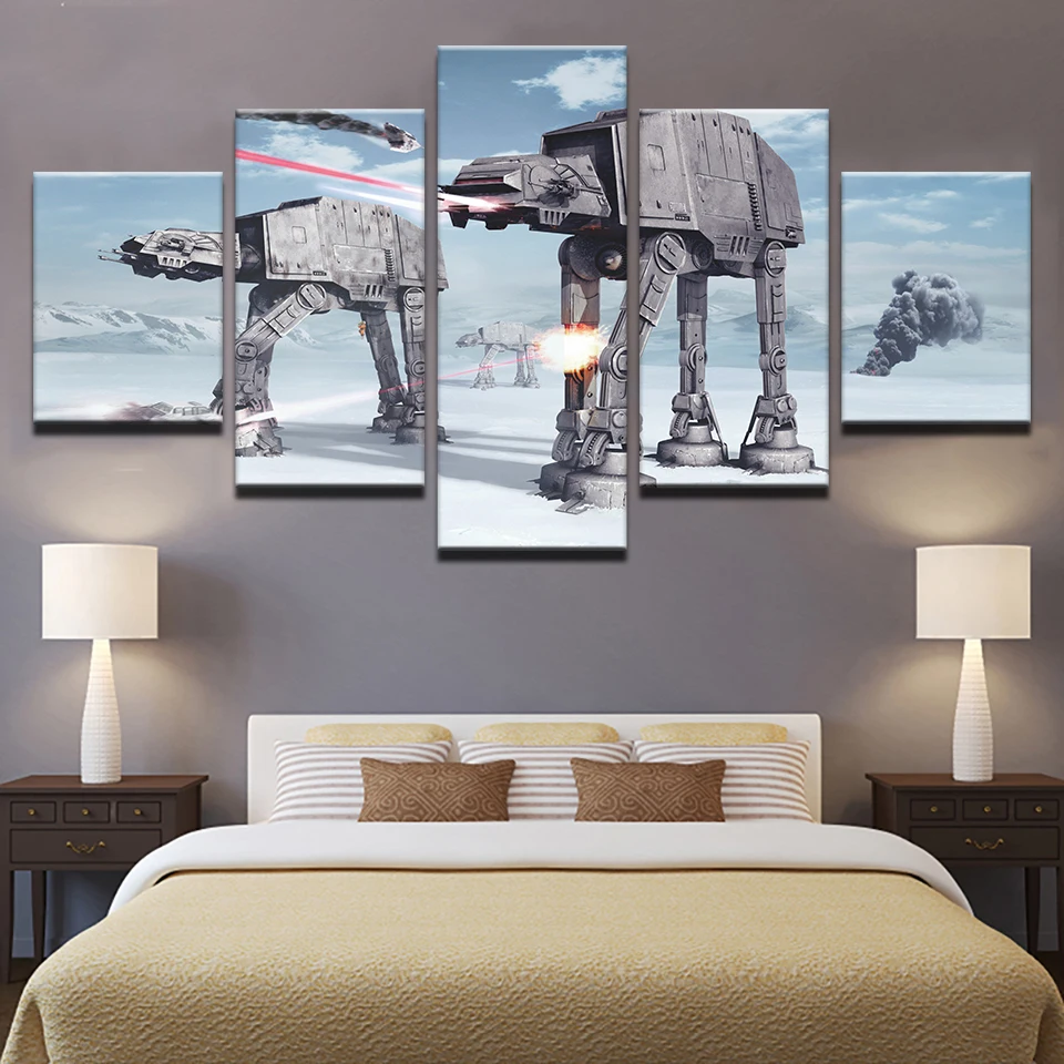 

Artwork Poster Canvas Painting 5 Pieces Star Wars HD Prints Game Home Decoration Wall Movie Art For Living Room Modular Pictures
