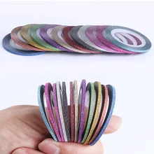 12 рулонов 2 мм матовый блеск ногтей полоскание ленты линии нескольких цветов Стайлинг клей наклейка инструмент для украшения ногтей для нейл-арта