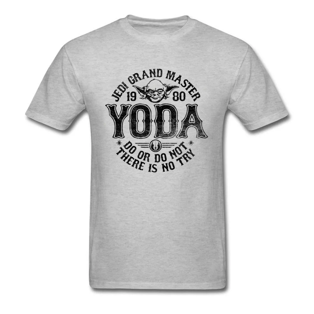 Jedi Grand Master Yoda футболка Star Wars Ретро Дарт Вейдер последние джедай Звездные войны футболки мужские 1980 Галактическая Империя белая футболка - Цвет: Серый