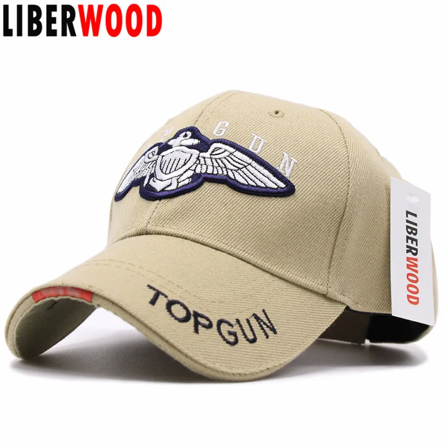 Black US Navy Top Gun Ball Cap Adjustable Hat Embroidered army US Navy