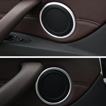 

4Pcs/set Car Interior Door Audio Speaker Trim Circle Styling Cover Sticker Ring For BMW X1 2016 Auto Accessories
