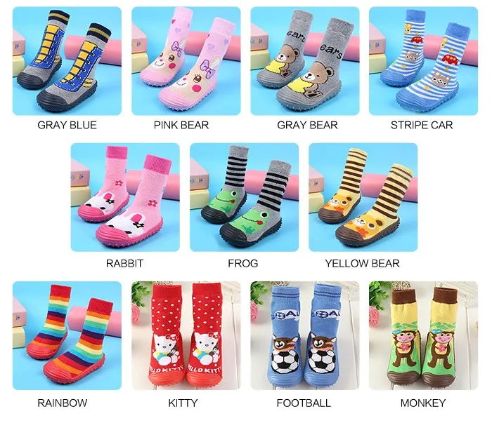 2016 New Home Children Shoes Soft Rubber Warn Socks Cartoon Cotton Boys Shoes Autumn Winter Anti-slippery Slippers Kids 483 (3)