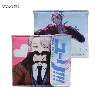 

Anime Yuri On Ice COS Short Wallet Money Bag Unisex PU Cartoon Victor Nikiforov Purse Carteira Gift for Boys Girls
