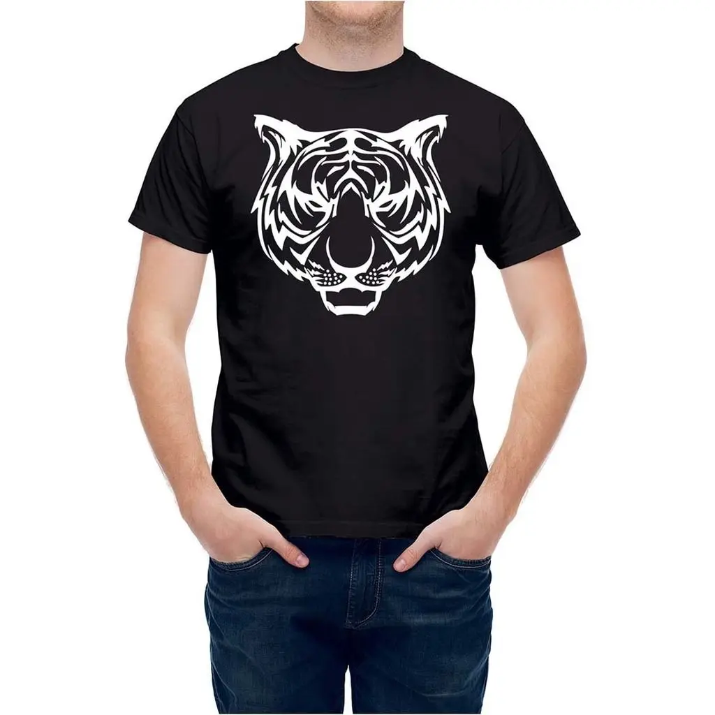 T Shirt Tiger Head Tribal Short Sleeve Cotton T Shirts Man Clothing ...