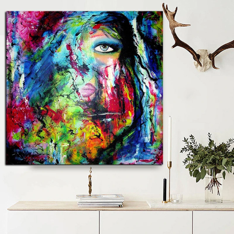 Graffiti Stree Art Watercolor Women Face Oil Painng On Canvas Pop Art Abstract Wall Picture For Living Room Sofa Cuadros Watercolor Women Picture For Living Roomwatercolor Art Aliexpress