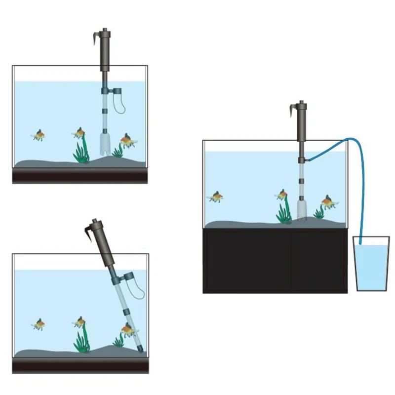 Аквариум Электрический насос для мойки, вакуумный Сифон, очиститель насос водяного фильтра, гравий, аккумулятор, инструменты для очистки аквариума