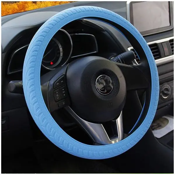Buy Universal Car Silicone Steering Wheel Cover Anti skid blue from Reliable