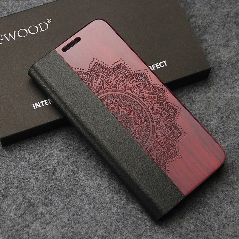 

Luxury Leather Flip Case for Samsung Galaxy S9 Plus Natural Wooden Wallet Cover for Samsung S9 Plus Coque 2019