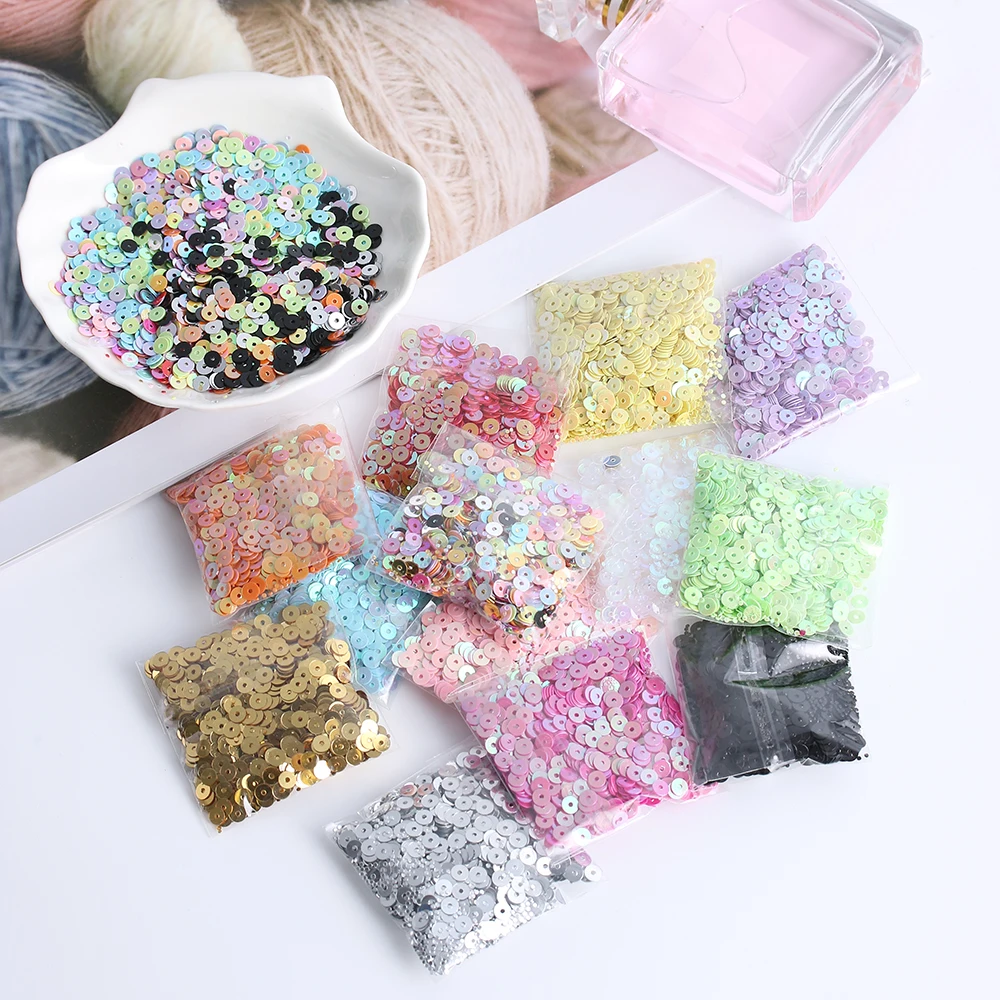 

1000Pcs/Pack 4mm Multicolor Plastic Loose Sequins Embellishment sewing Accessories For Home Party Wedding Decoration DIY Crafts