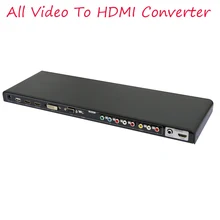 2017 New ALL to HDMI converter AV YPbPr DVI VGA HDMI All Video to HDMI Converter Scaler Full HD 720/1080P 3D