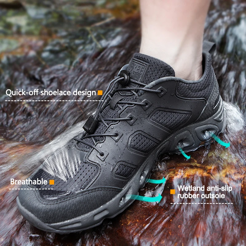 FREE SOLDIER Outdoor Mens Quick Drying Lightweight Sport Hiking Water Shoes 