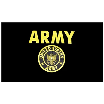 

free shipping 3x5 feet US Army flag Seal Crest Black and Gold Flag US Army Gold Crest Flag -Canvas Header banner