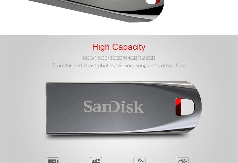 SanDisk CZ71 USB флеш-накопитель 16 ГБ 32 ГБ 64 Гб металлический Флешка 64 Гб cle usb ключ флеш-накопитель ручка-накопитель usb флешка Бесплатная доставка