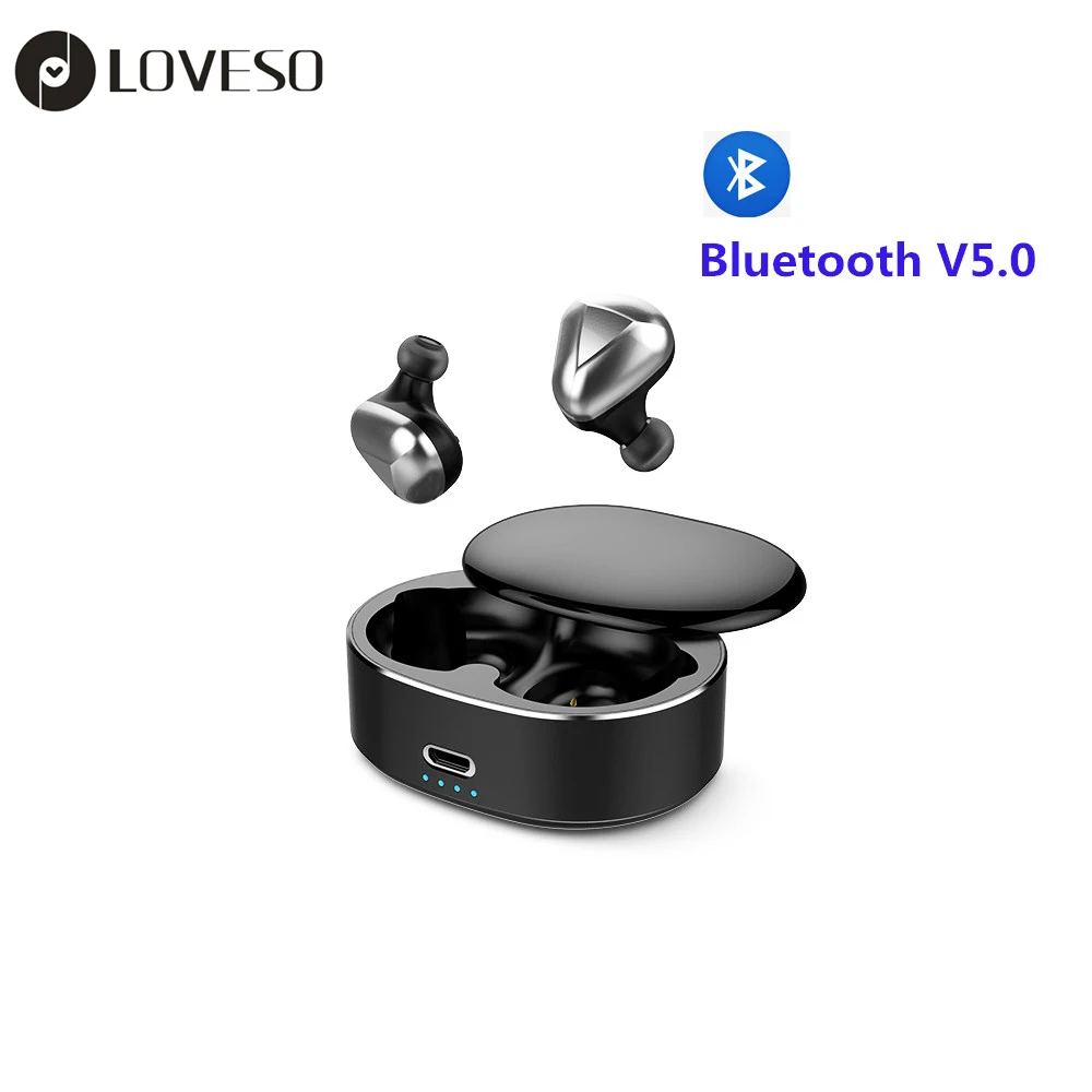 

LOVESO T50 TWS Mini Wireless Bluetooth Earphones HiFi Stereo Noise Cancelling Sport With Mic Headset For Huawei Xiaomi Headphone