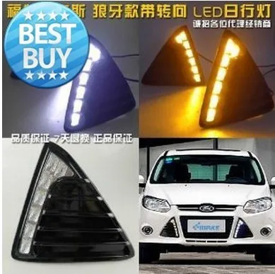 

Glossy surface led drl daytime running light for Ford focus 2012-13 with dimmer control and yellow turn signals top quality