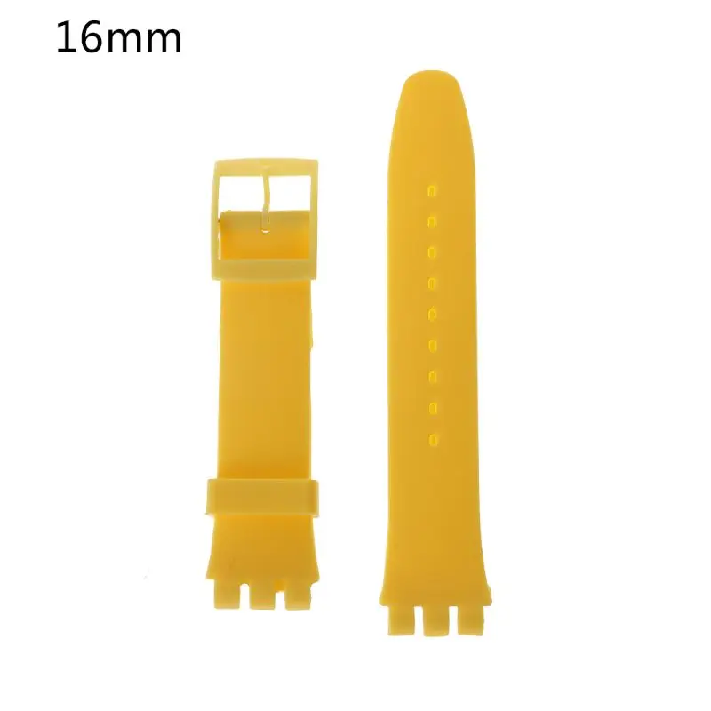 

Watch Band Strap Buckle Watchband Waterproof Wristband Silicone Rubber for Swatch 16mm 17mm 19mm 20mm Replacement Accessories