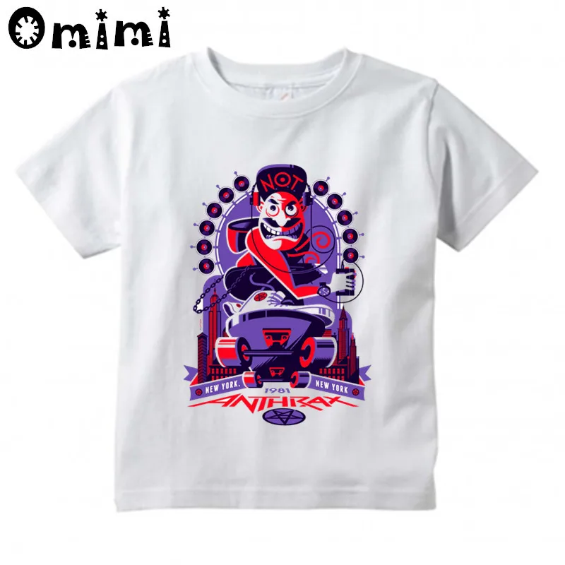 Children Rock Metal Anthrax Music Band Fashion Design Tops Boys/Girls Casual T Shirt Kids Cool White T-Shirt