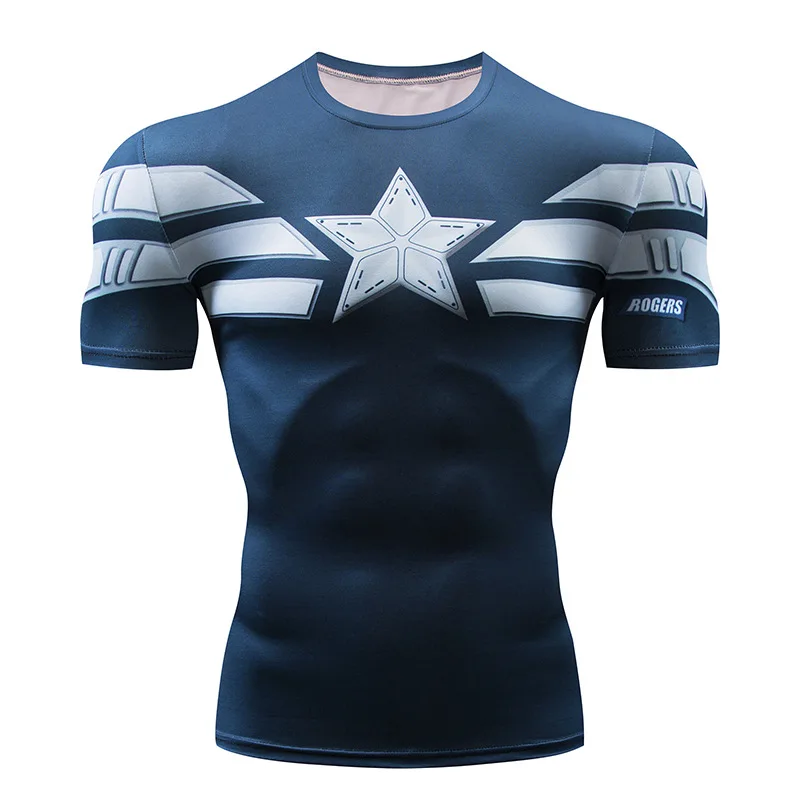 Marvel, рубашка с супергероем компрессионное, мужская, женская, для велоспорта, базовые слои, для велосипеда, рубашка с коротким рукавом, хорошо пропускает воздух, нижнее белье, Джерси