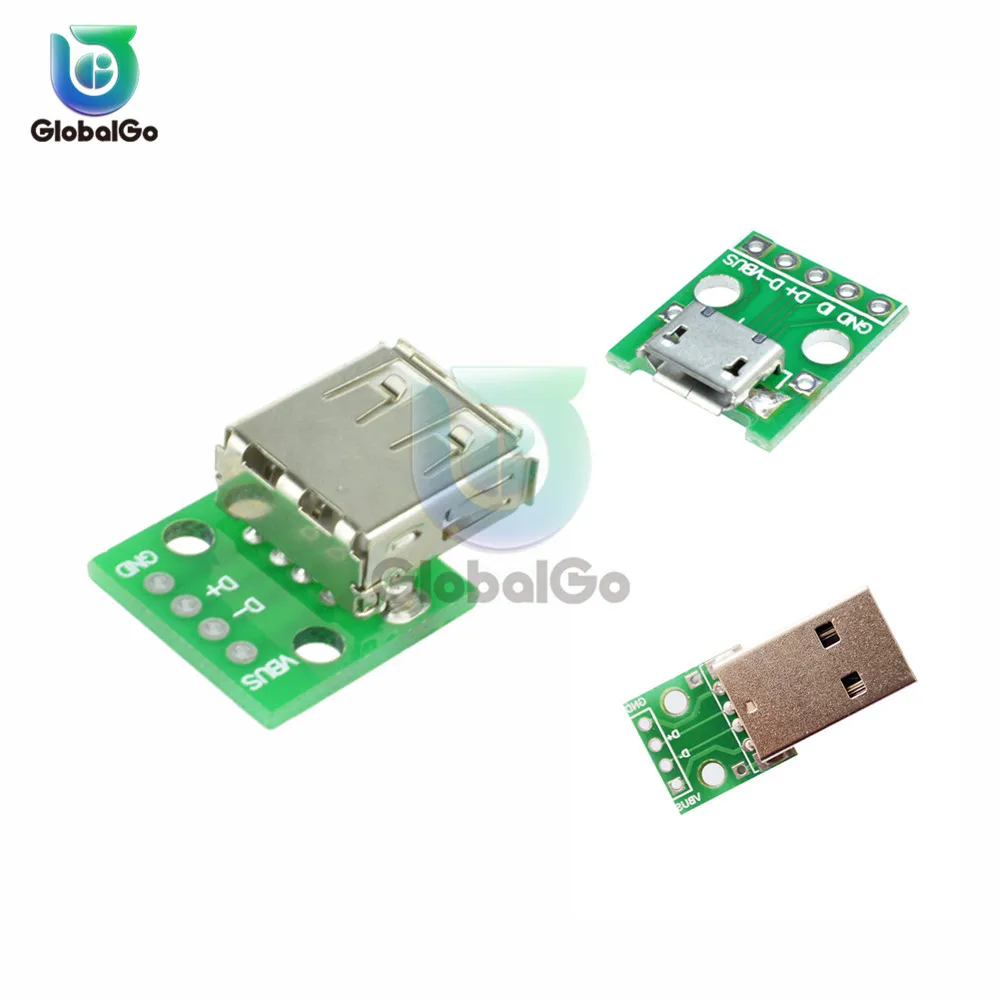 5 шт./лот Micro Usb коннектор для зарядного порта штекер гнездовой разъем платы 2 54 мм