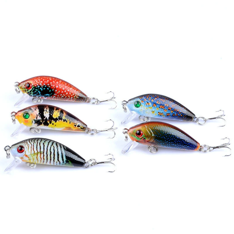 

5Pcs/Lot 5cm/3.8g Color Painting Wobblers Minnow Sea Fishing Baits Lure For Simulation Hard Isca Artificial Swimbait Pesca Lures