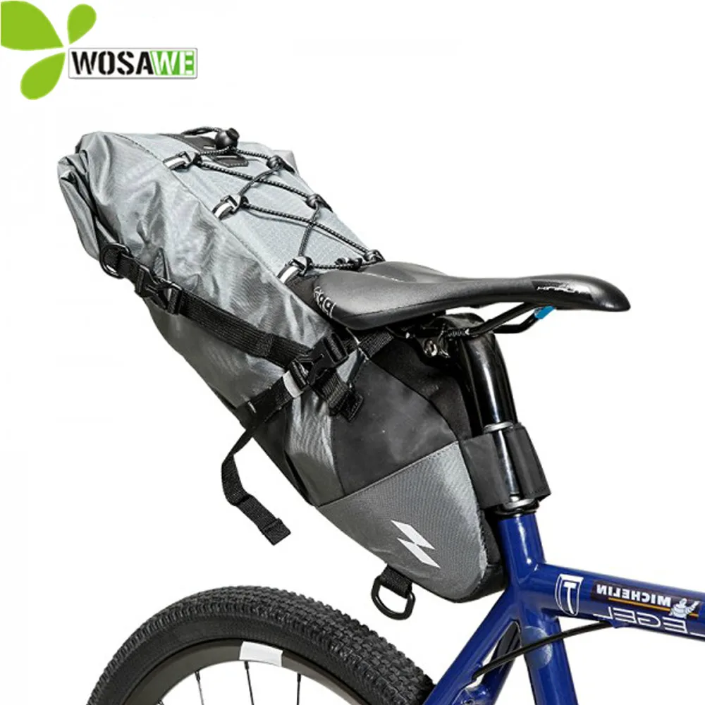 

Roswheel 10L Mountain Bicycle Bag Cycling Long Ride Full Waterproof Seatpost Saddle Bag Rear Seat Pack Pannier MTB Bike Backpack
