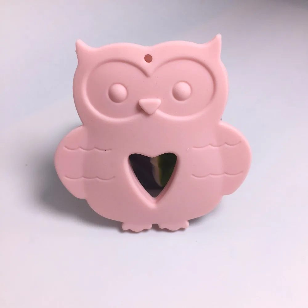 

Silicone Owl Teether BPA Free For Baby Silicone Pendant Made For Teething Necklace 2pcs/lot Teething Toy Nipple Holder Accessory