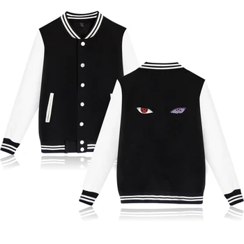 

2019 New Arrival Harajuku Anime Baseball Jacket Naruto Uchiha Uzumaki Hatake Eyes Printing Sweatshirt Hip Hop Streetwear Jackets