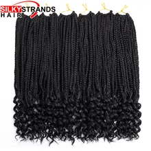 Синтетические маленькие косички косы кудрявые концы крючком косы шелковистые пряди плетение Парик Косы наращивание волос