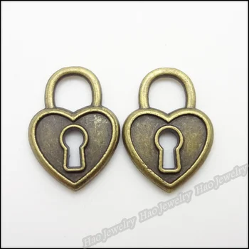

120pcs Vintage Charms Lock Pendant Antique bronze Zinc Alloy Fit Bracelet Necklace DIY Metal Jewelry Findings