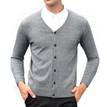 2016 Men’s Casual Clothing Autumn and Winter Male V-neck Wool Woven Cardigans Men Mature Botton Fashion Sweater Waistcoat